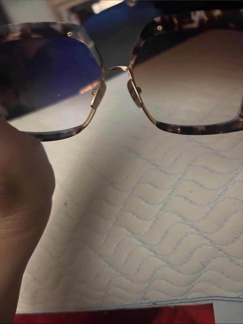 Knew Dita Narcissus Square Sunglasses in Cream Tortoise with Rose Gold Temples - Picture 4 of 6